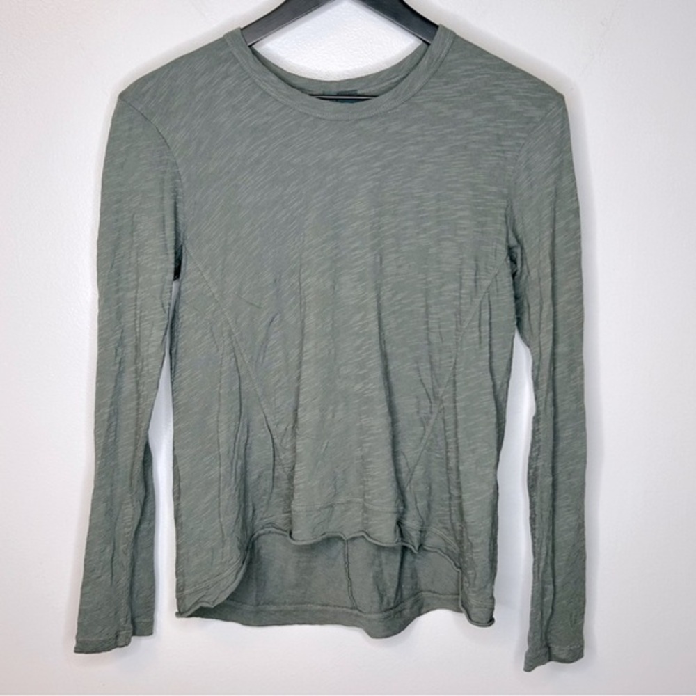 Anthropologie Left of Center Green Long Sleeve Top Size XXS